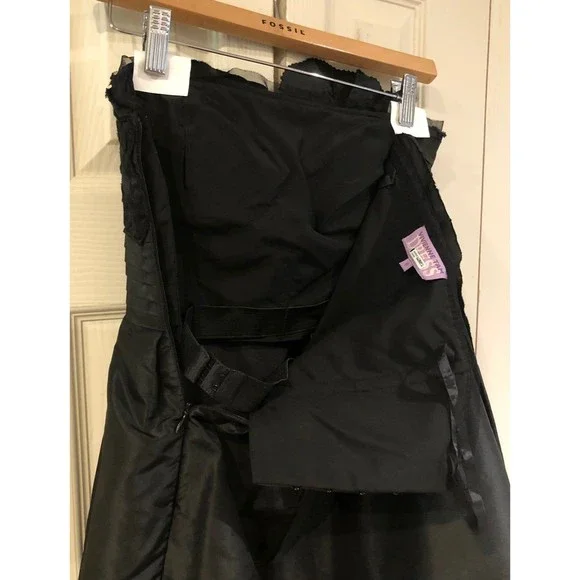 Black Vivienne Tam Silk Taffeta Statement Flower Strapless Cocktail Dress 6 - Picture 12 of 12